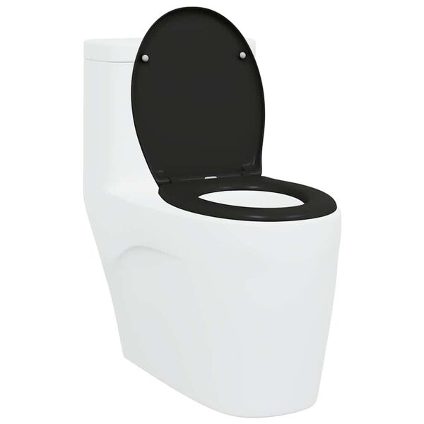 vidaXL WC-istuin Musta 47 x 37 x 4 cm Duroplast