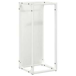 vidaXL Polttopuuteline Valkoinen 25x25x60 cm Kylm&auml;valssattua ter&auml;st&auml;