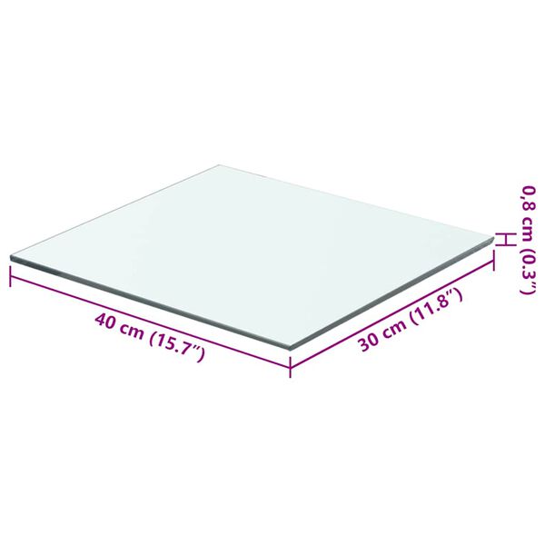 vidaXL Hyllypaneeli Kirkas Lasi 40x30 cm