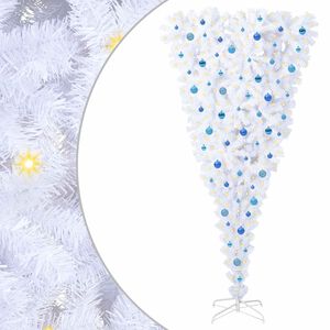 vidaXL Tekojoulukuusi 300 LED-valoilla Valkoinen 240 cm PVC ja Ter&auml;s