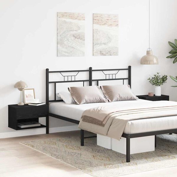 vidaXL Yöpöytäkaappi 2 pcs Musta tammi 46 x 29.5 x 30 cm Tekninen puu