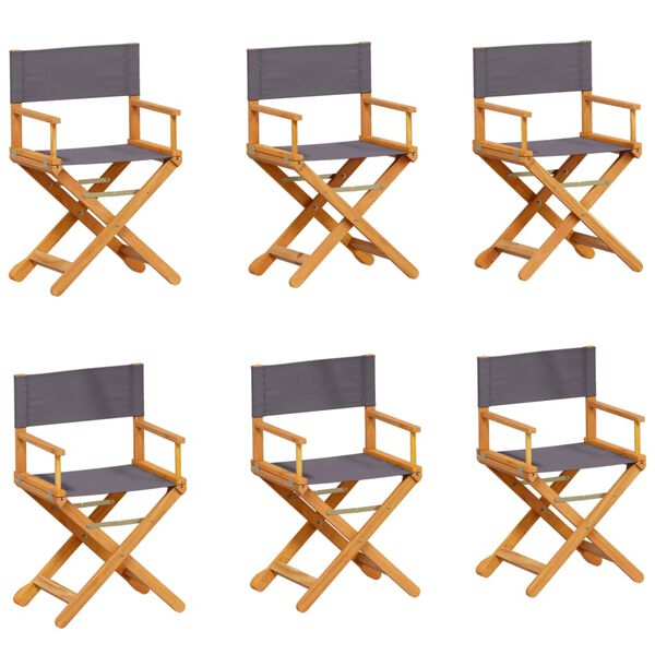 vidaXL Kokoontaitettavat puutarhatuolit 6 kpl tummanharmaa kangas