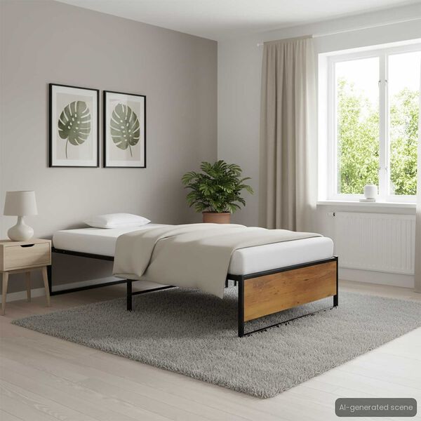 vidaXL S&auml;ngynrunko musta metalli 100x200 cm