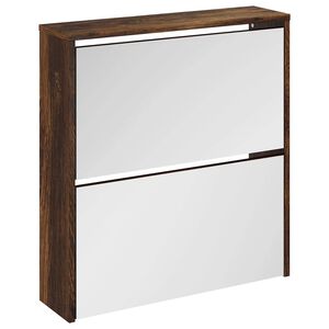 vidaXL Kenk&auml;kaappi peilill&auml; 2-kerroksinen savutammi 63x17x67 cm