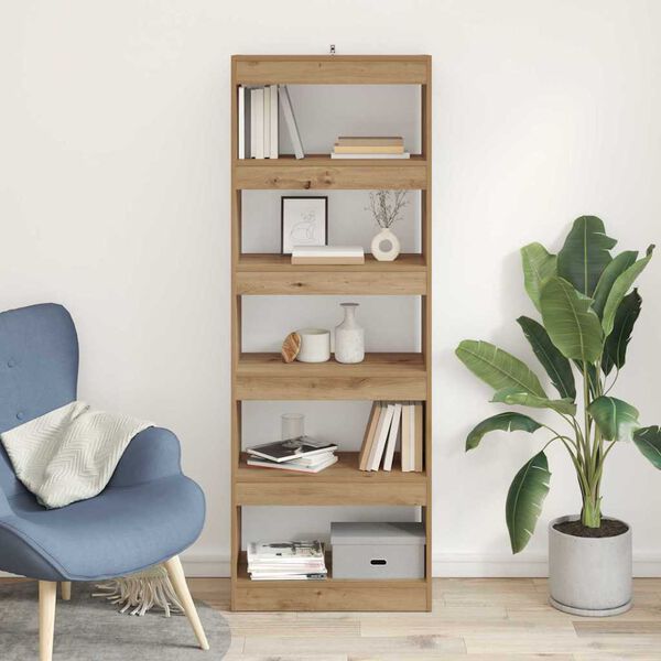 vidaXL Kirjahylly artesaani tammi 60 x 30 x 166 cm Tekninen puu