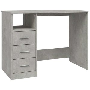 vidaXL Ty&ouml;p&ouml;yt&auml; laatikoilla betoninharmaa 102x50x76 cm tekninen puu