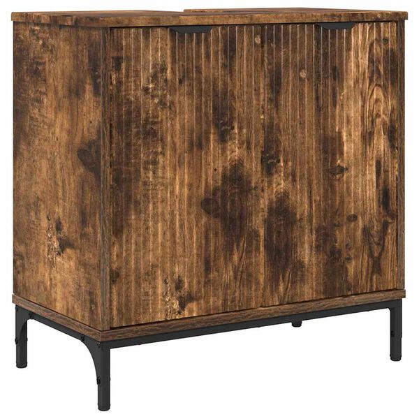 vidaXL Kylpyhuoneen allaskaappi ovella Savup&auml;hkin&auml; 60,5 x 33,5 x 61 cm