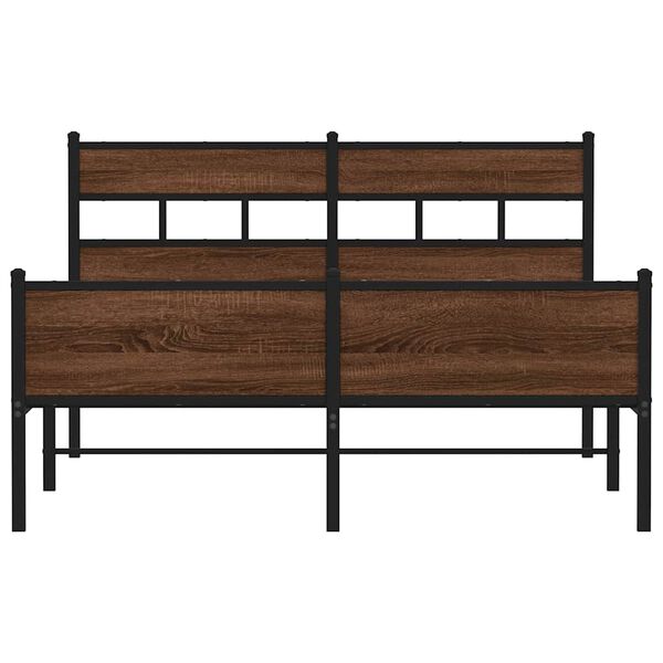 vidaXL S&auml;ngynrunko ilman patjaa ruskea tammi 140x190 cm tekninen puu