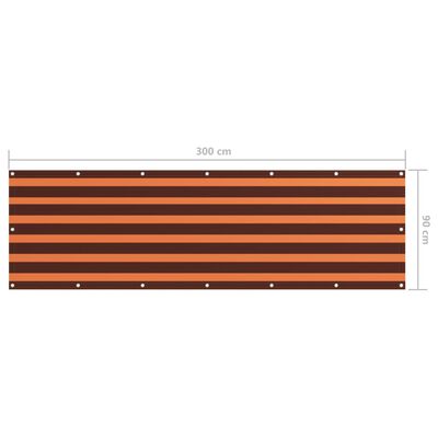 vidaXL Parvekkeen suoja oranssi ja ruskea 90x300 cm Oxford kangas