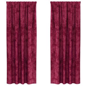 vidaXL Samettiverhot 2 pcs Viininpunainen 245 x 140 cm Sametti