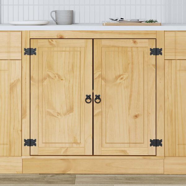 vidaXL Kaappi SKI Hunaja Ruskea 80 x 46 x 81,5 cm Massiivinen m&auml;nty