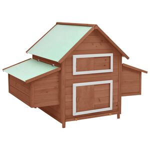 vidaXL Kanakoppi mokka ja valkoinen 150x96x110 cm t&auml;ysi kuusi