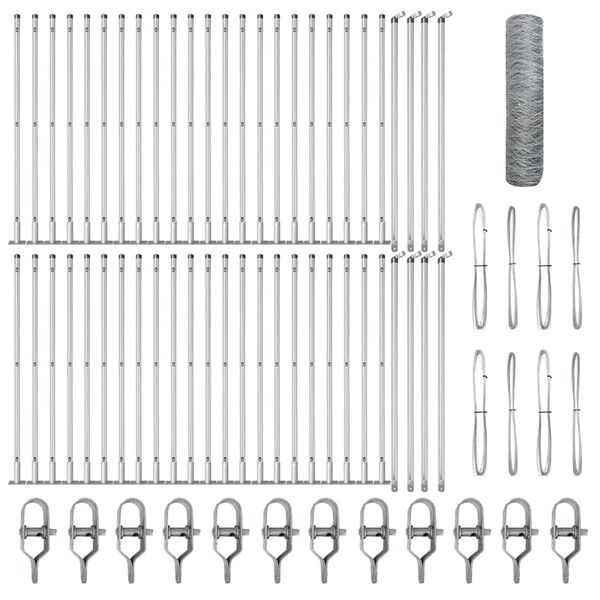 vidaXL Aitalatu Hopea 100 x 0,6 m (36 mm verkko) Ter&auml;s