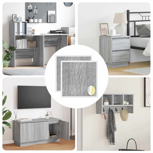 vidaXL Itsekiinnittyv&auml; ruuvikansi 2 pcs Harmaa Sonoma &Oslash; 20 x 0,5 mm