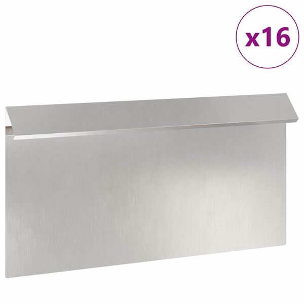 vidaXL Etanaaita 16 pcs Hopea 50 x 3,5 x 25 cm Ruostumaton ter&auml;s