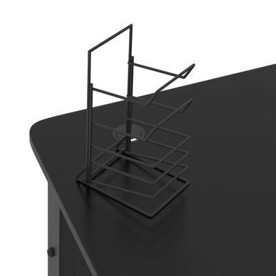 vidaXL Pelipöytä K-muotoisilla jaloilla musta 110x60x75 cm