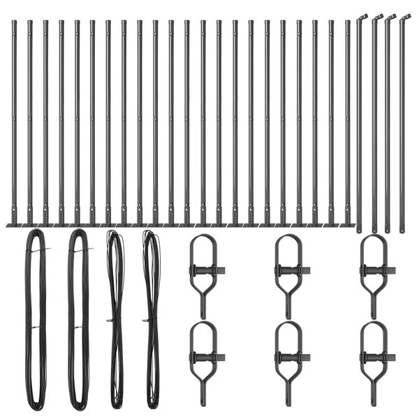 vidaXL Aitalatu Muut 26 pcs Harmaa Koko_v_3,2 x 3,2 x 110 cm Teräs