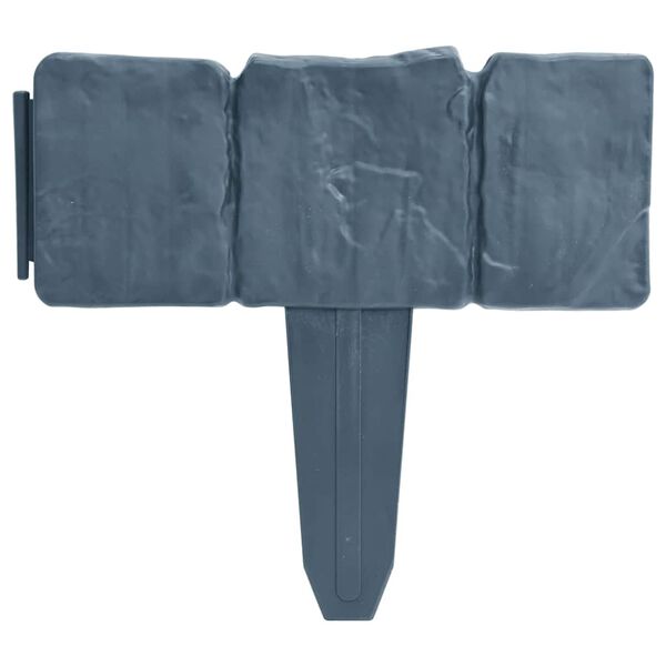 vidaXL Muovinen puutarha-/nurmikkoaita kivityyli 41 osaa 10 m