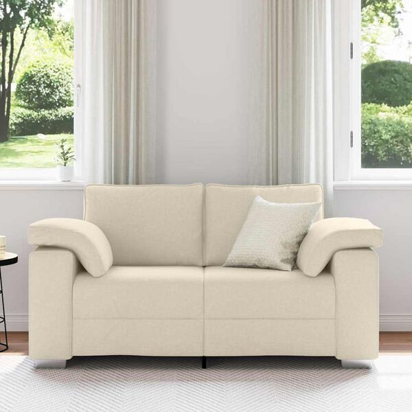vidaXL Sohva Beige 160 x 77 x 82 cm Pellava-sekoitekangas