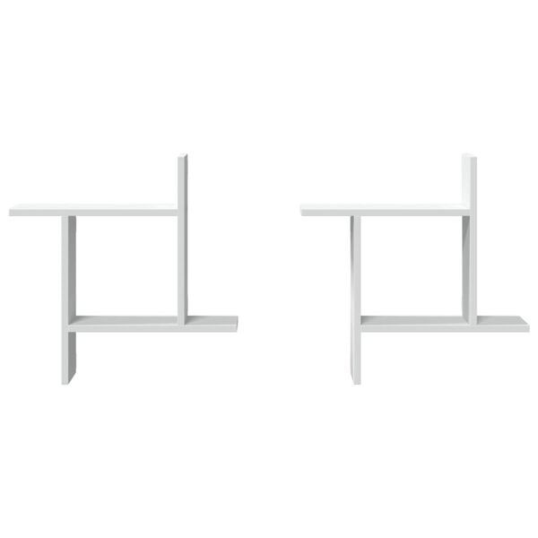 vidaXL Seinähyllyt 2 kpl valkoinen 50x12x50 cm tekninen puu