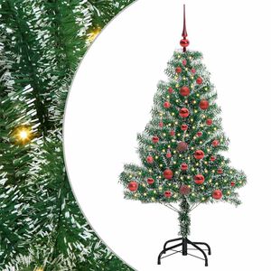 vidaXL Tekoinen joulukuusi lumiflockilla ja LED-valolla 120 cm