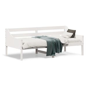 vidaXL Vuodesohva ilman patjaa valkoinen 90x190 cm t&auml;ysi m&auml;nty