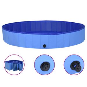 vidaXL Kokoontaitettava koiran uima-allas sininen 200x30 cm PVC