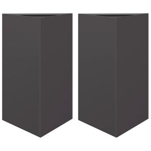 vidaXL Puutarhakukkalaatikot 2 kpl musta kolmio 50x43x75 cm ter&auml;s