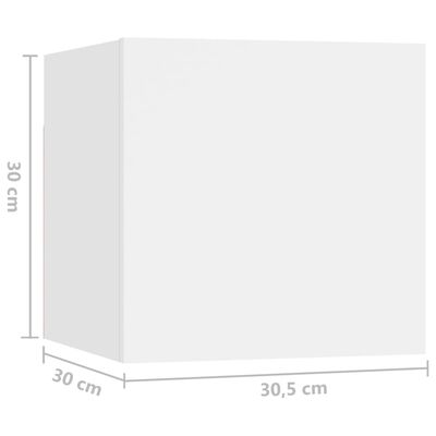 vidaXL Yöpöytä valkoinen 30,5x30x30 cm lastulevy