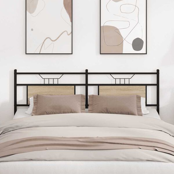 vidaXL Vaihdettava s&auml;ngynp&auml;&auml;ty Sonoma-tammi 160 cm tekninen puu ja ter&auml;s