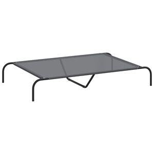 vidaXL Korotettu koirans&auml;nky harmaa 130x80x20 cm tekstiili ja ter&auml;s