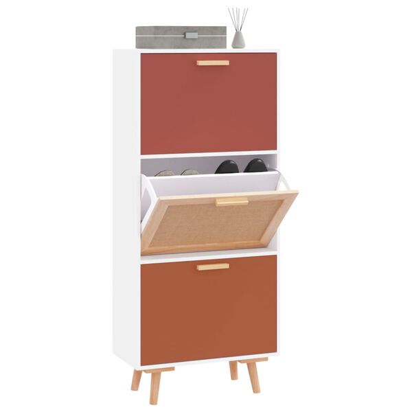 vidaXL Kenk&auml;kaappi valkoinen 52x25x120 cm tekninen puu