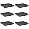 vidaXL Neli&ouml;mainen Kukka-alusta 6 kpl Musta 32 x 32 x 2,5 cm Muovi