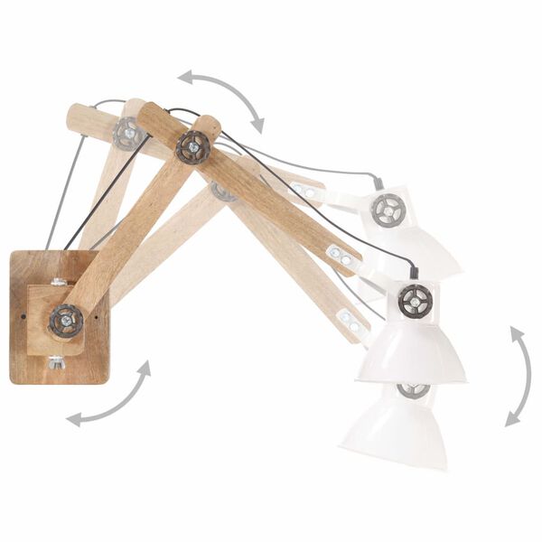 vidaXL Teollisuustyylinen sein&auml;valaisin valkoinen py&ouml;re&auml; E27