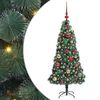 vidaXL Tekoinen esivalmistettu joulukuusi pallosarjalla Vihre&auml; 120 cm