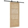 vidaXL Liukuovi Luonnollinen ja musta 86 x 198,5 cm T&auml;ysi m&auml;nty