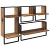vidaXL Sein&auml;hyllysetti 4 kpl Vanha Puu 65 x 25 x 30 cm Tekninen puu