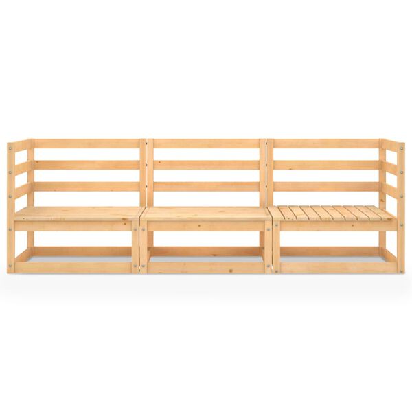 vidaXL 3-istuttava Puutarhasohva täysi mänty