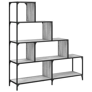 vidaXL Kirjahylly 4 tasoa harmaa Sonoma 139x33,5x149 cm tekninen puu
