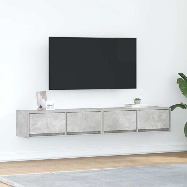 vidaXL TV-sein&auml;kaapit 2 kpl betoninharmaa 80x31x25,5 cm tekninen puu