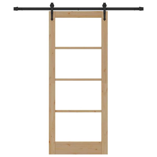 vidaXL Liukuovi Luonnollinen 83 x 202 cm T&auml;ysi m&auml;nty ja lasi