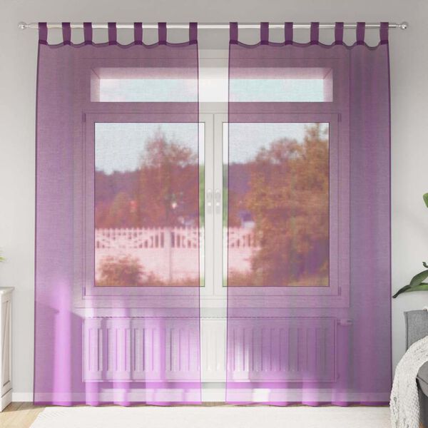 vidaXL Voileeverhot lenkeillä 2 kpl purppura 140x245 cm