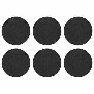 vidaXL Askelkivi 6 kpl Musta &Oslash; 44 x 2 cm Kumi