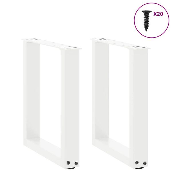 vidaXL Sohvap&ouml;yd&auml;n jalat U-muotoiset 2 kpl valkoinen 38x(42-43) cm ter&auml;s