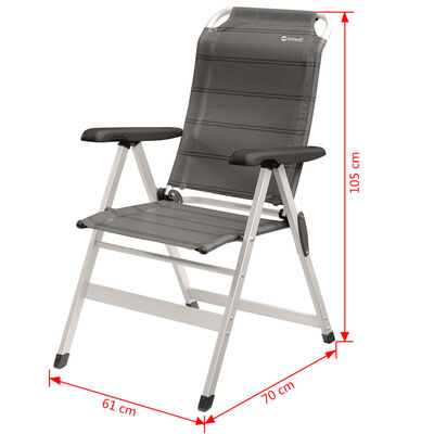 Outwell Taitettava tuoli Ontario harmaa 61x70x105 cm 410078
