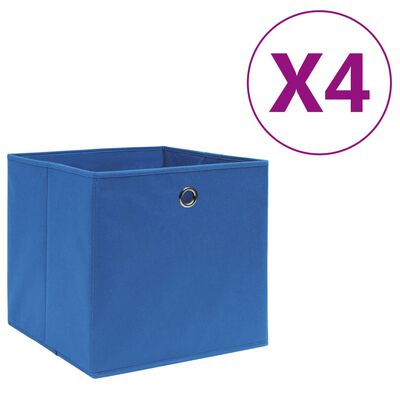 vidaXL Säilytyslaatikot 4 kpl kuitukangas 28x28x28 cm sininen