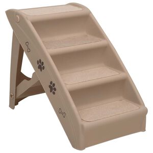 vidaXl Taitettavat koiran portaat ruskea 62x40x49,5 cm