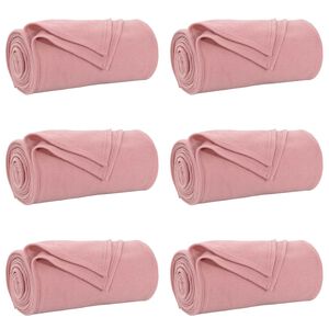 vidaXL Heittop&auml;&auml;llys 6 kpl Vaaleanpunainen 200 x 150 cm 2.52 kg Fleese