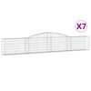vidaXL Kaarevat kivikorit 7 kpl 400x30x60/80 cm galvanoitu rauta