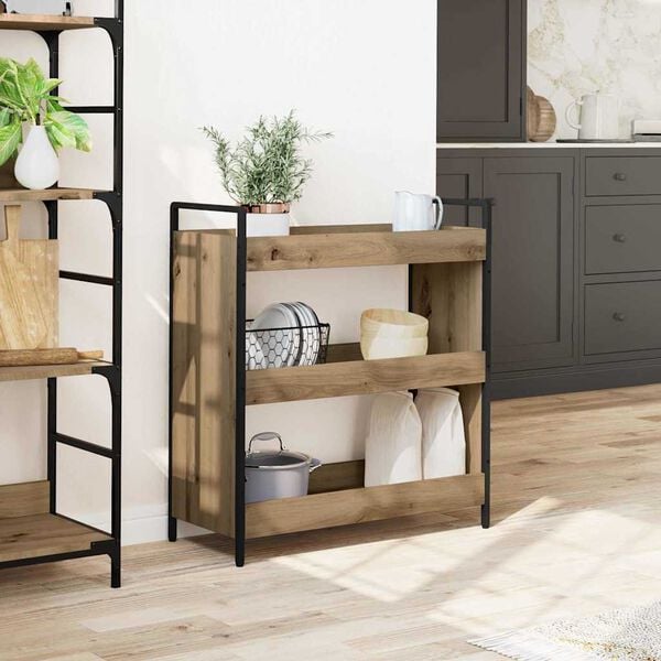 vidaXL Keittiövaunu Artisan tammi 70 x 30 x 82 cm Tekninen puu